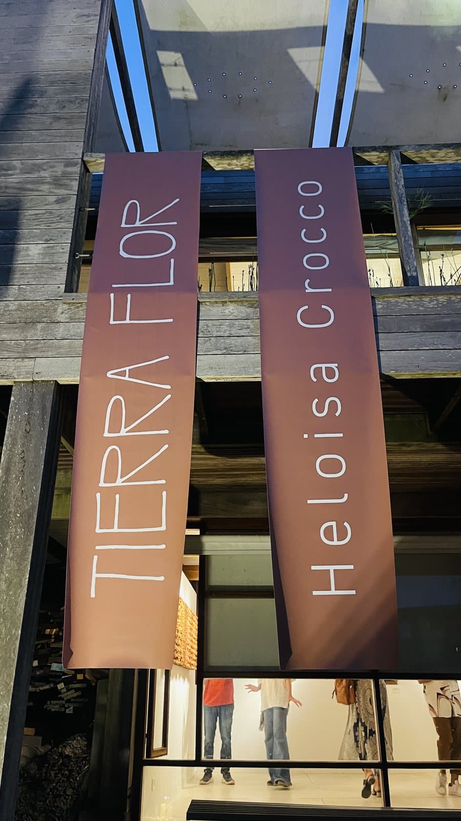 The banners of the Tierra Flor exhibition by Heloísa Crocco