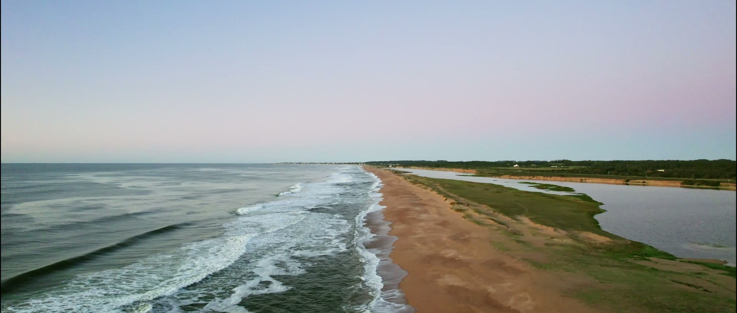 Dawn on the Uruguayan coast, seen from above
