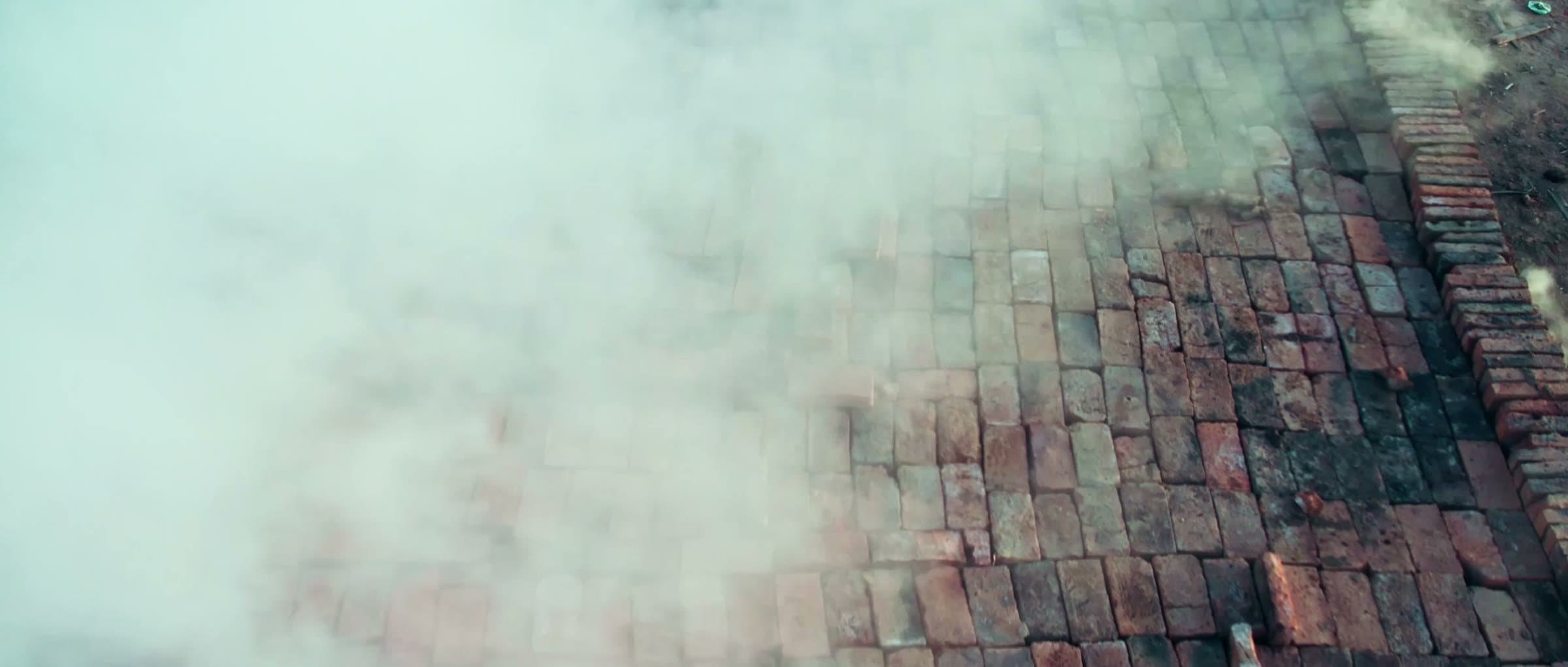 The kiln smoke seen from above