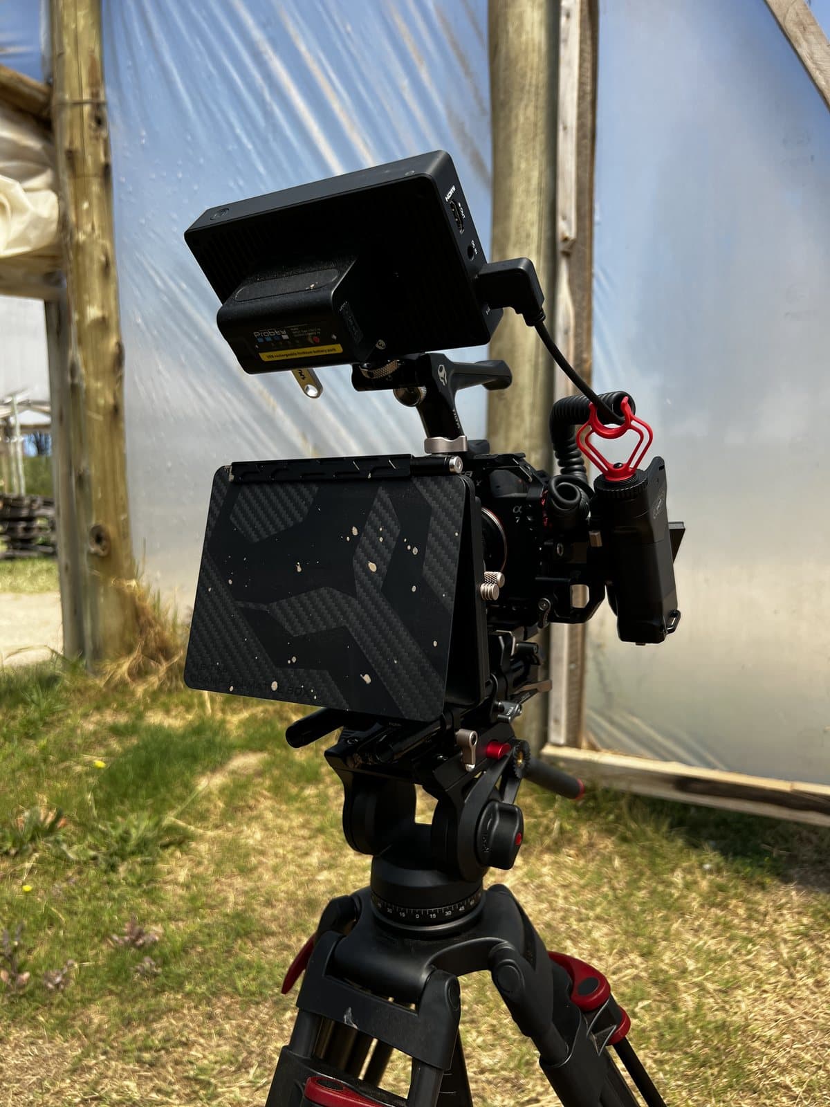 The camera inside a greenhouse