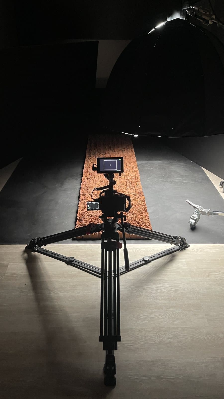 The set built to photograph the works