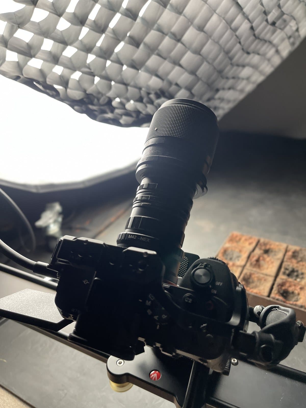 The camera above one of the works