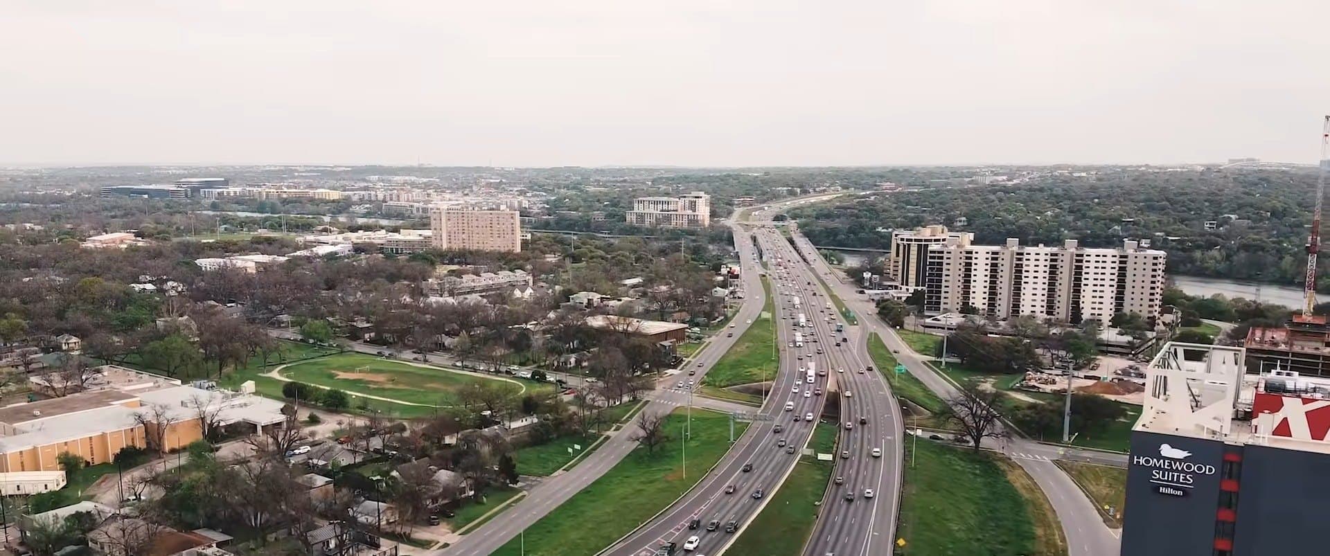 A highway seen from above