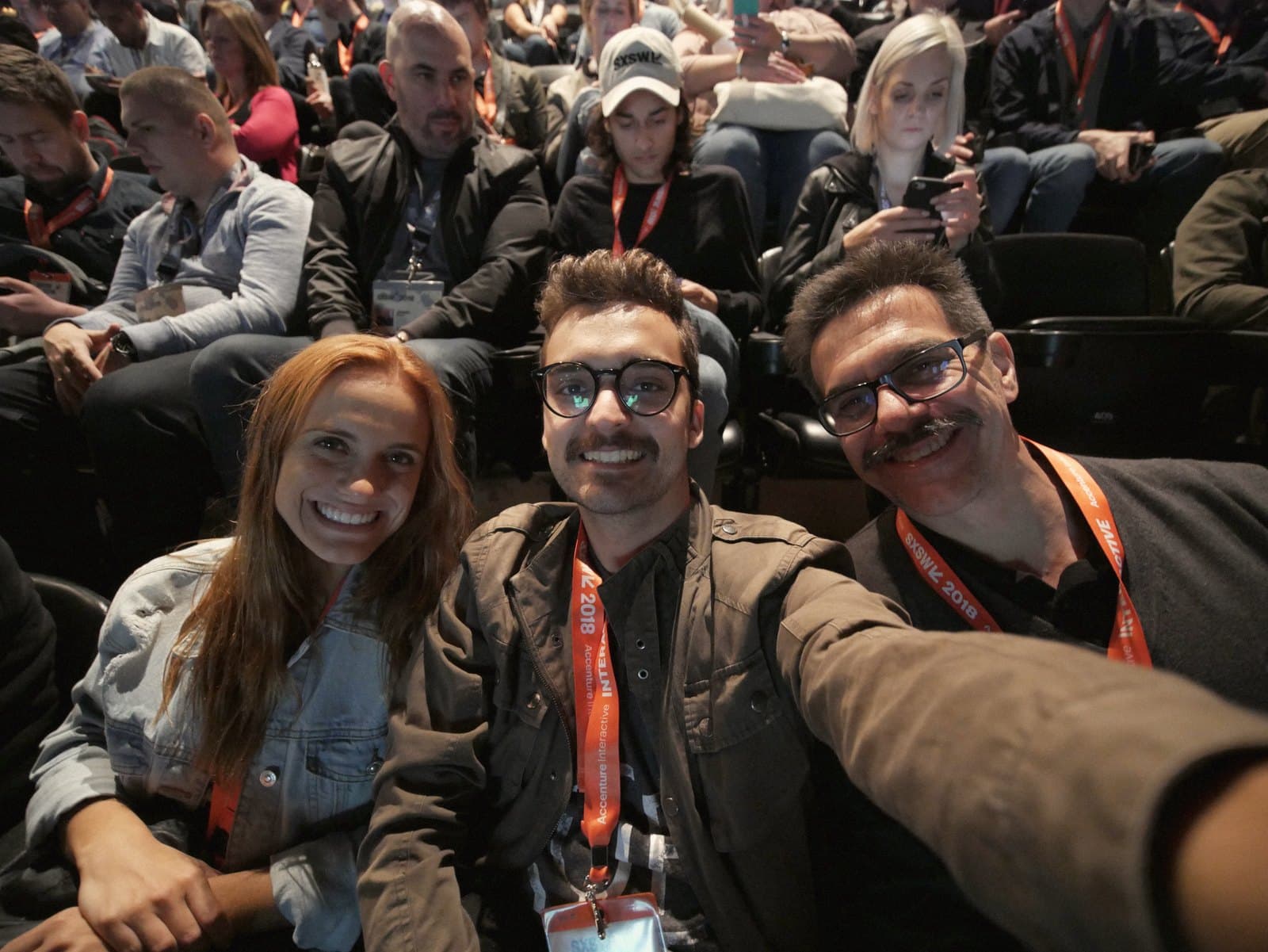 Group selfie in the auditorium