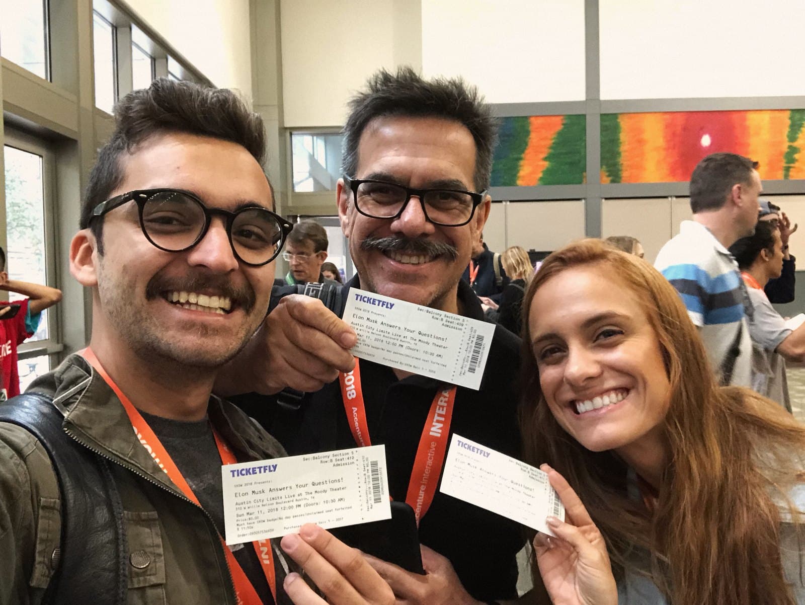 Group selfie with the tickets