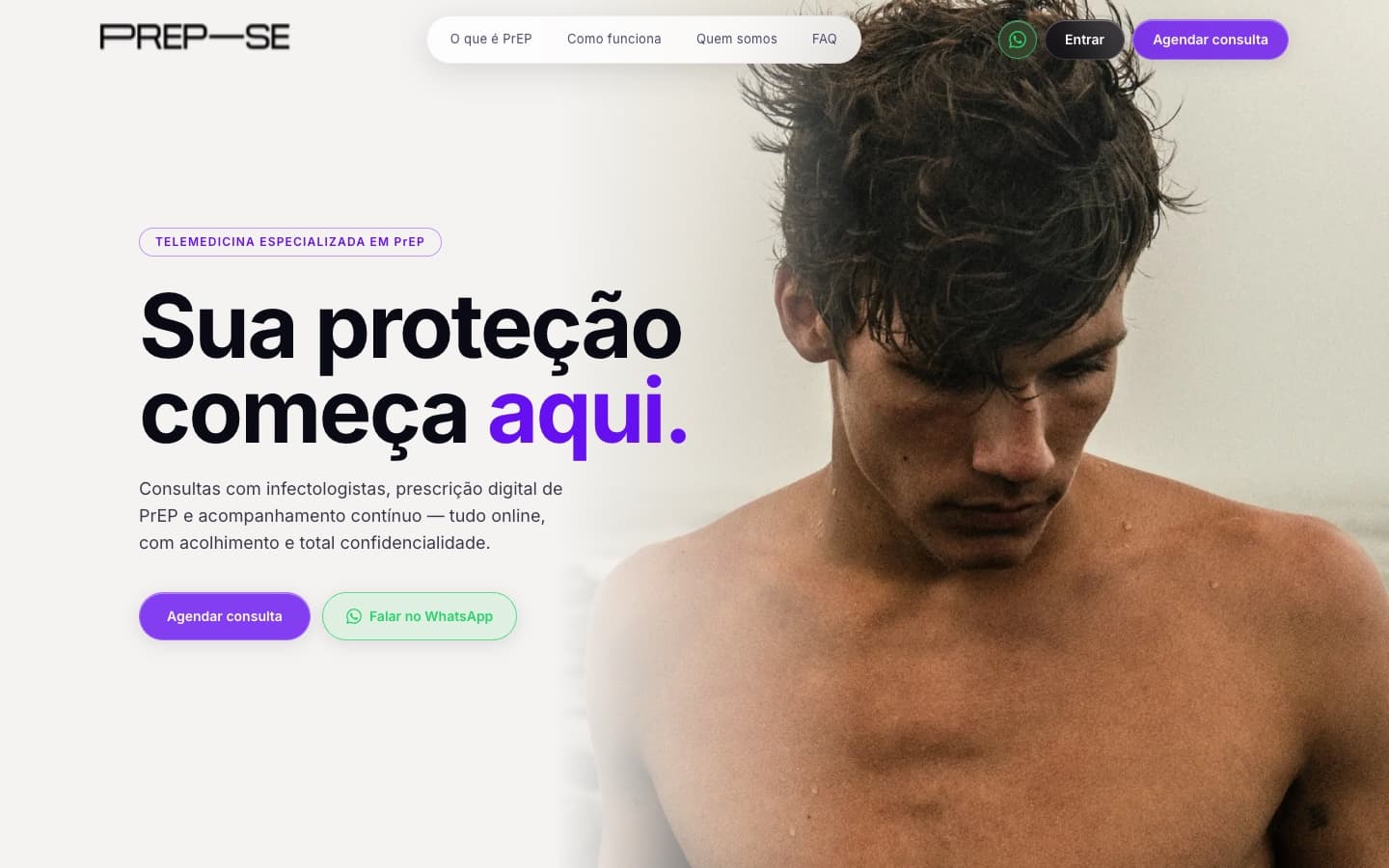 The PREP-SE homepage, with the line “Your protection starts here” next to a documentary photograph